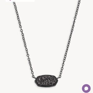 kendra scott elisa pendant necklace in black drusty
